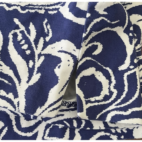 Chicos Womens Crop Pants 0 (S-4)‎ Blue White Floral Mid Rise Side Zip Stretch - Picture 7 of 12